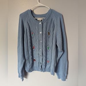 Teddy Fresh Blue Giddy Up Cardigan - Size 2xl